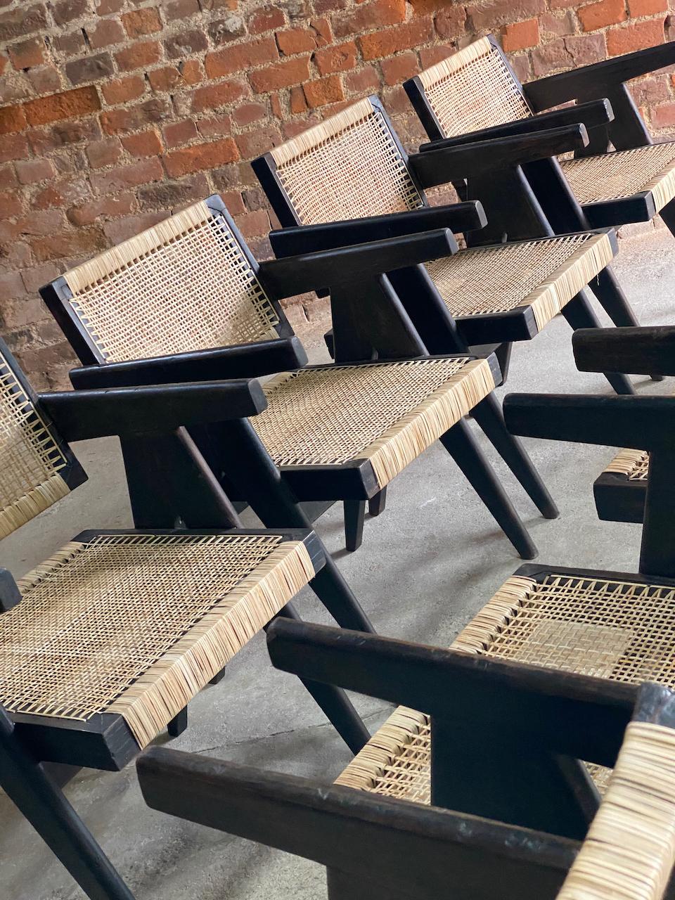 Ten Pierre Jeanneret ‘Black’ Floating Back Office Chairs Model PJ-010101L Circa 3