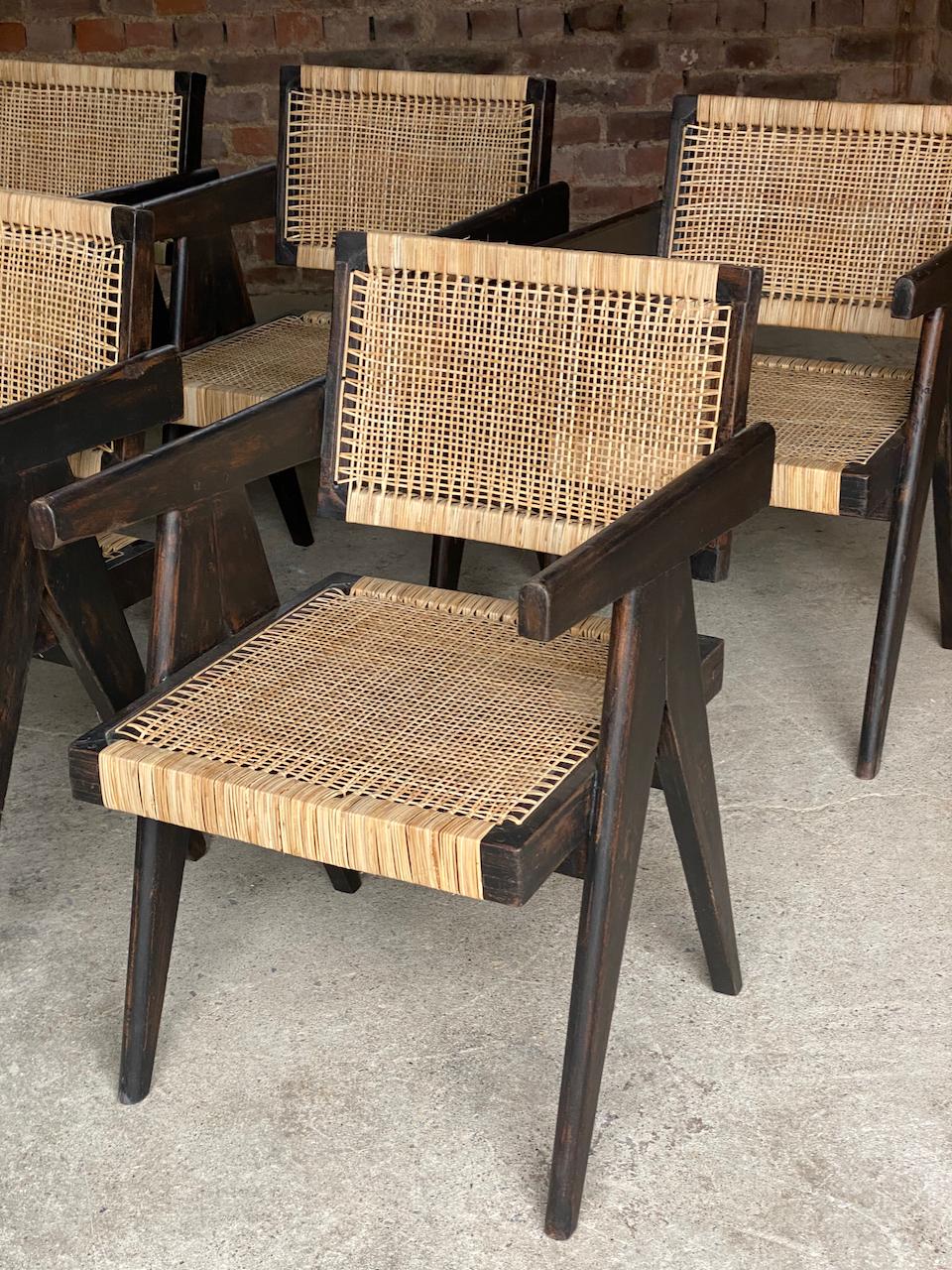 Ten Pierre Jeanneret ‘Black’ Floating Back Office Chairs Model PJ-010101L Circa 7