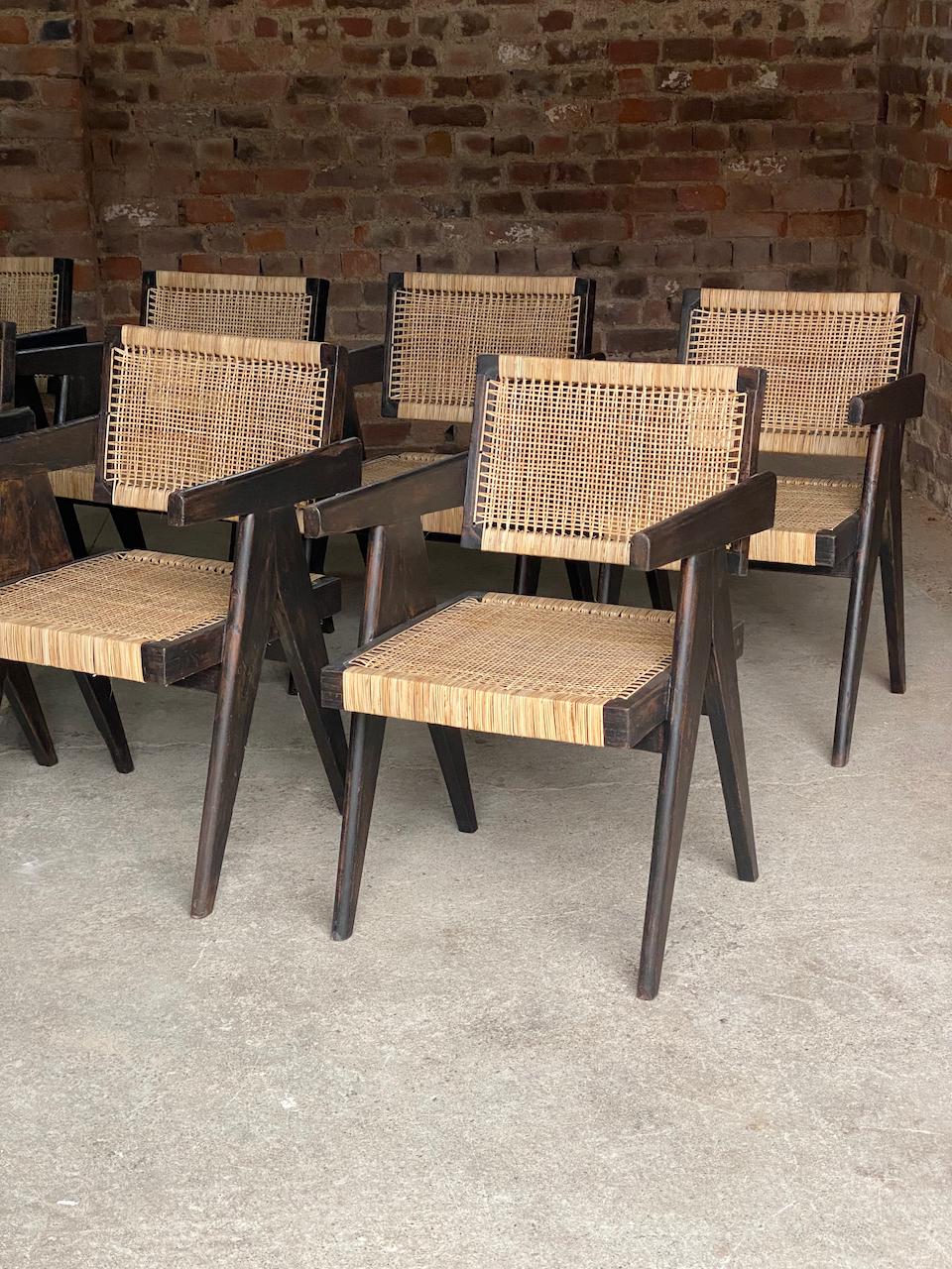 Ten Pierre Jeanneret ‘Black’ Floating Back Office Chairs Model PJ-010101L Circa 8