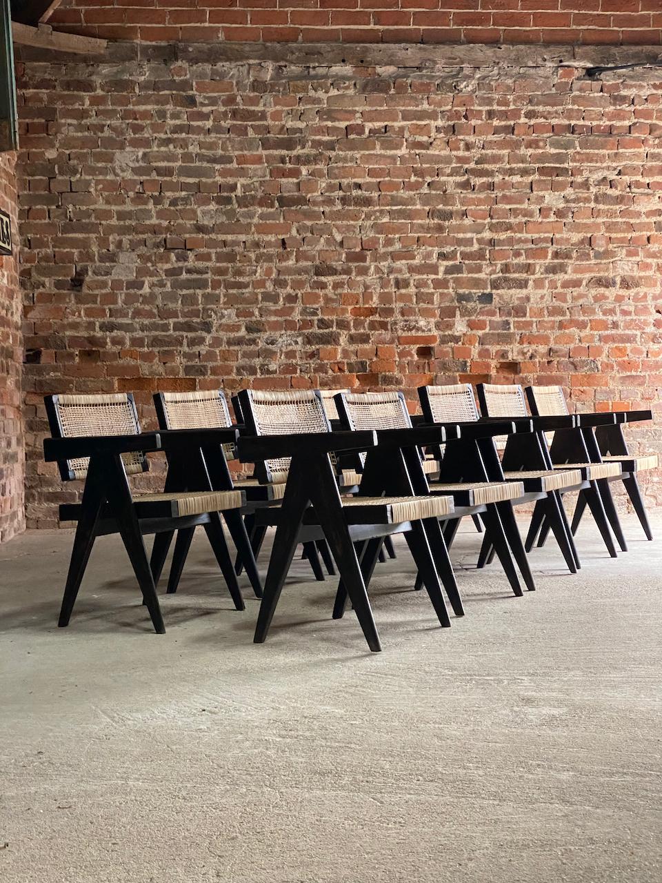 Ten Pierre Jeanneret ‘Black’ Floating Back Office Chairs Model PJ-010101L Circa In Good Condition In Longdon, Tewkesbury
