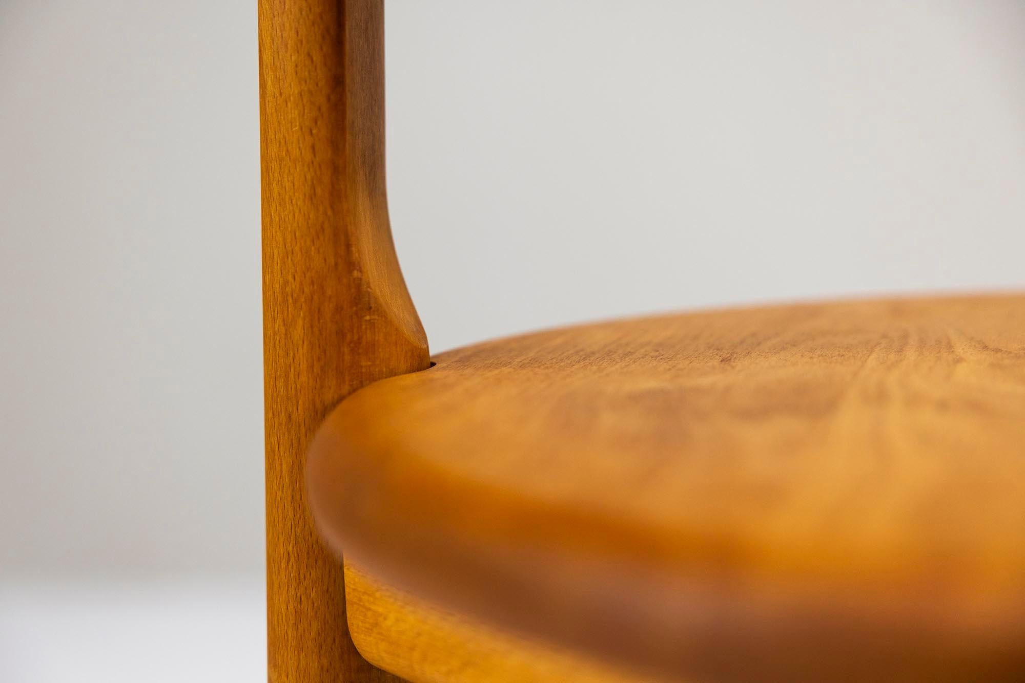 Ten Pinewood Dining Chairs in the Style of Daumiller, Austria 1960s 8