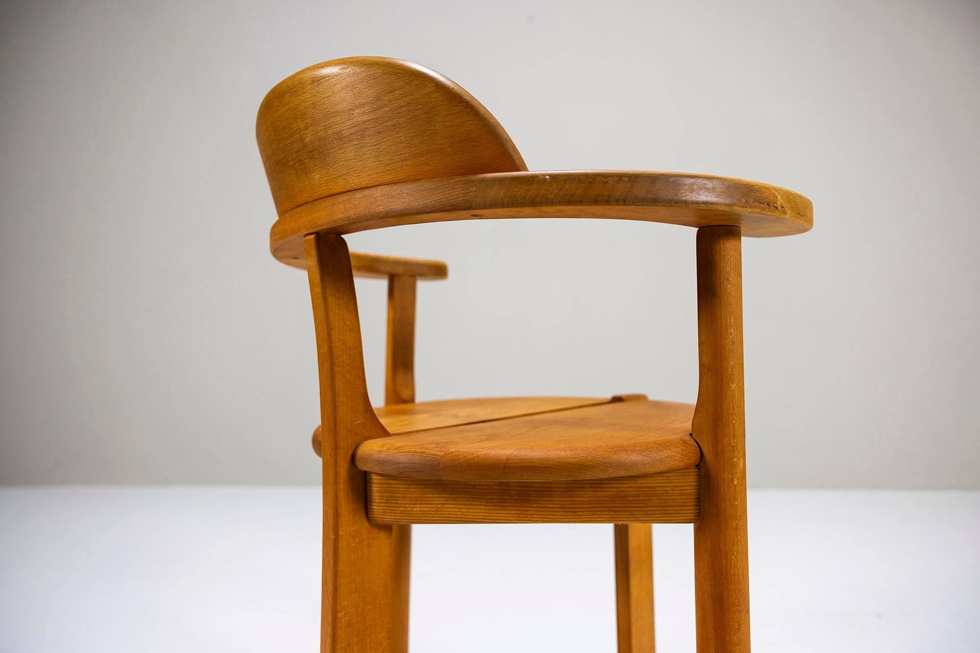 Ten Pinewood Dining Chairs in the Style of Daumiller, Austria 1960s 12