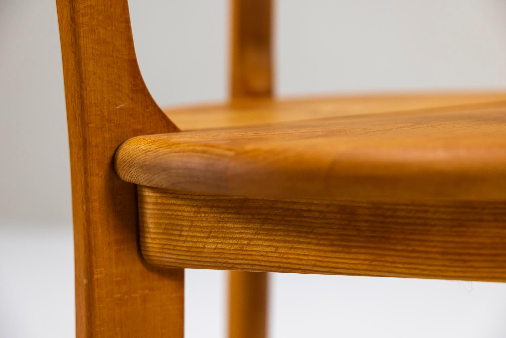 Ten Pinewood Dining Chairs in the Style of Daumiller, Austria 1960s 14