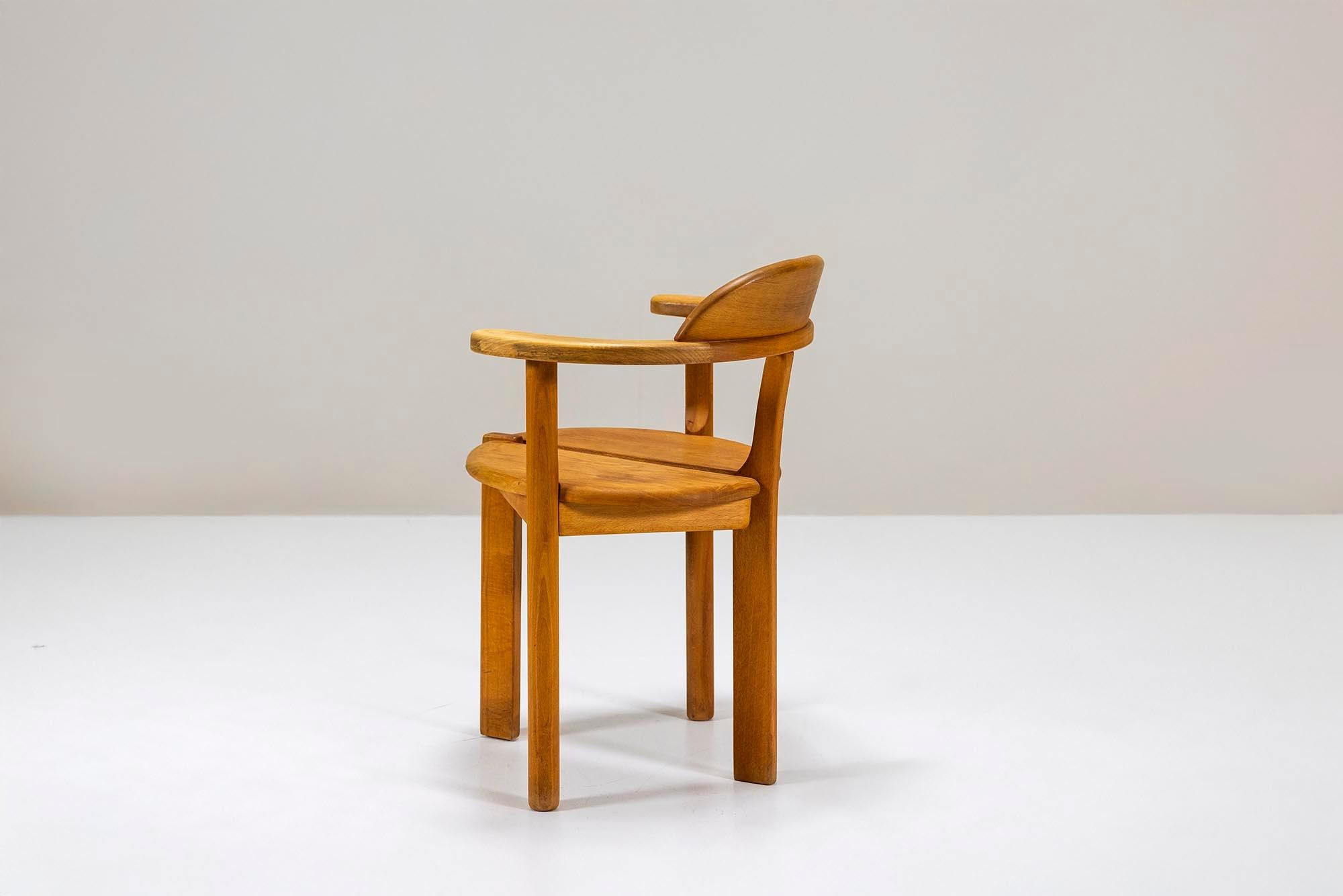 Austrian Ten Pinewood Dining Chairs in the Style of Daumiller, Austria 1960s