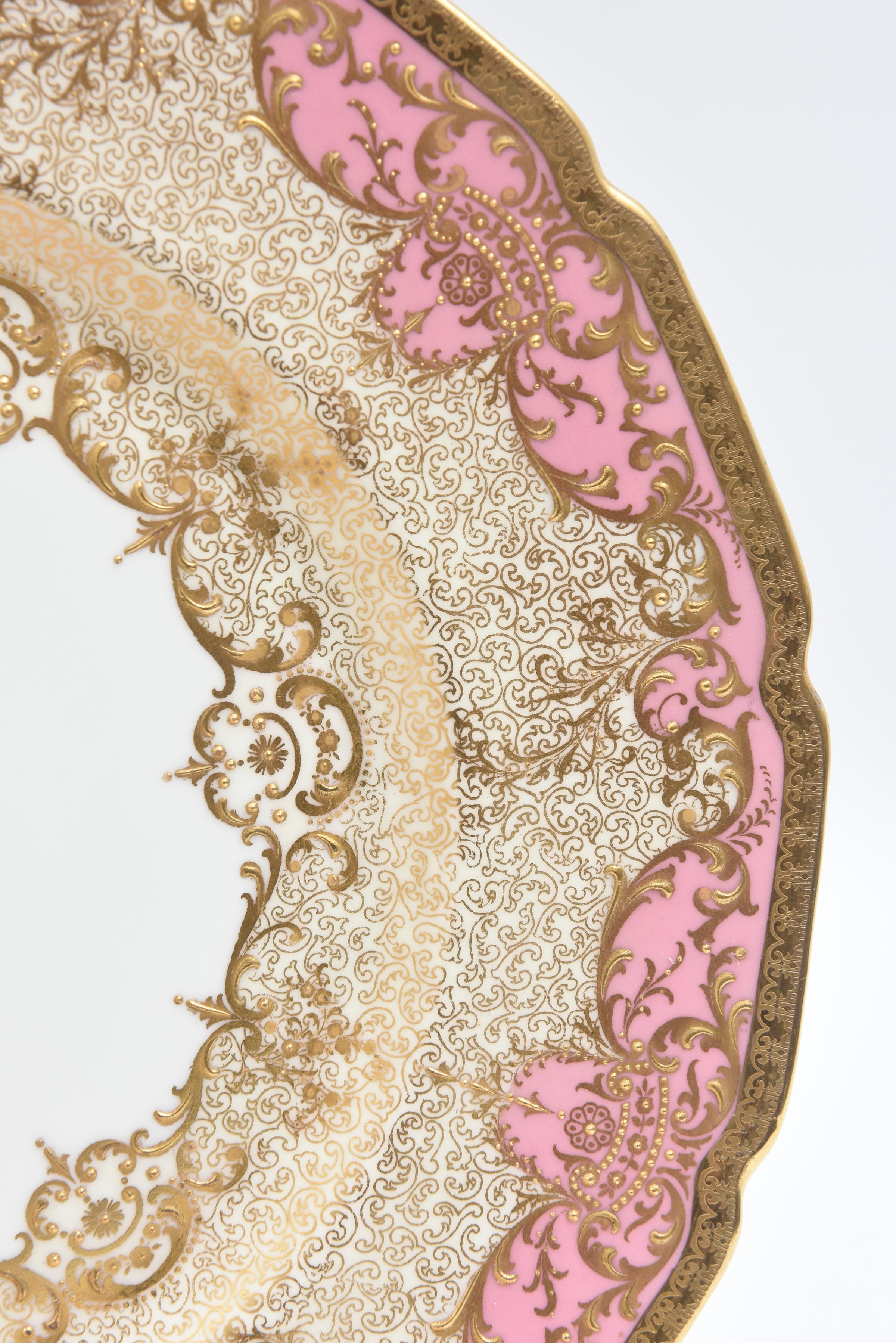 pink and gold dishes