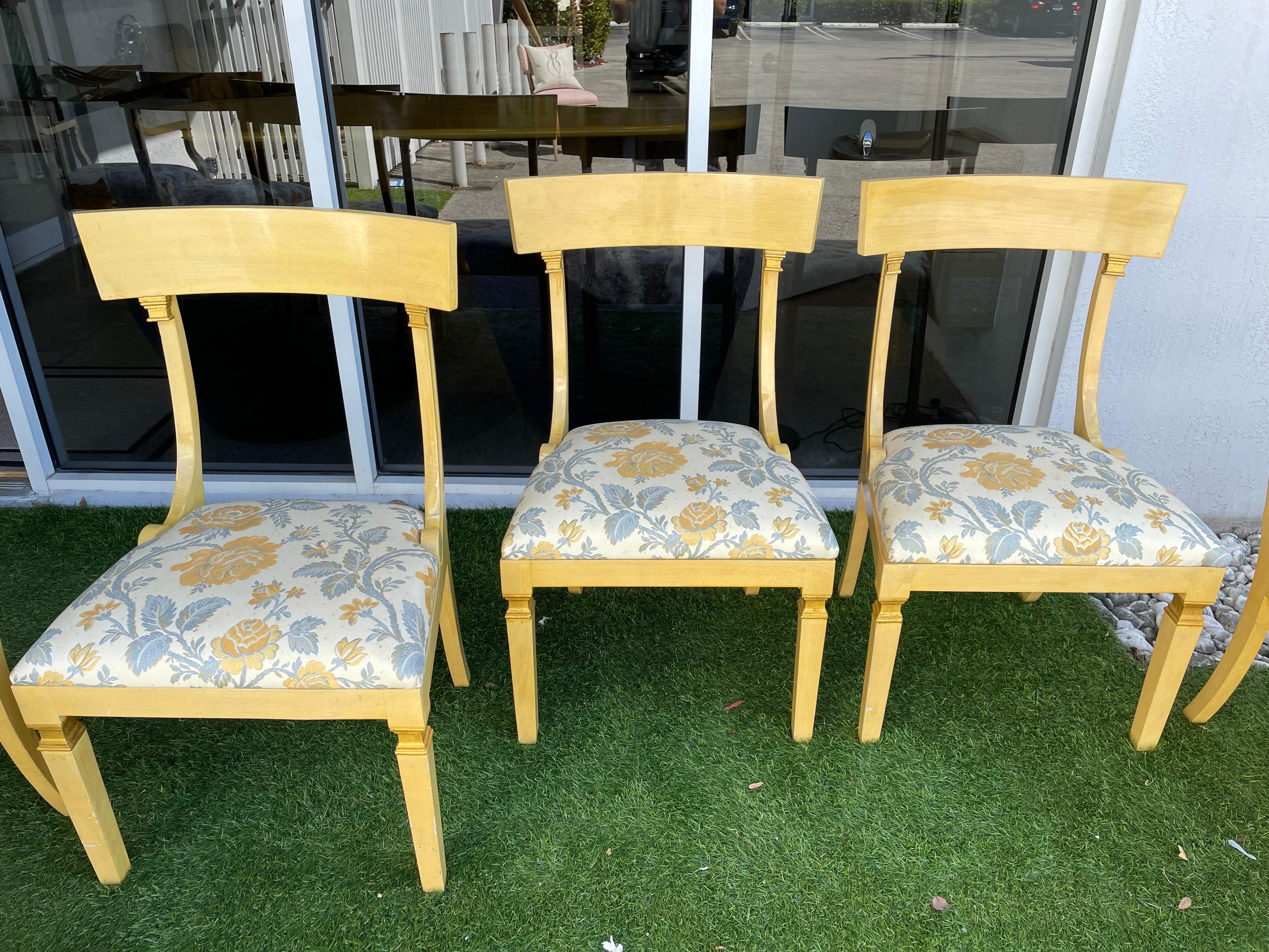Ten Post Modern Klismos Dining Chairs In Good Condition For Sale In Miami, FL