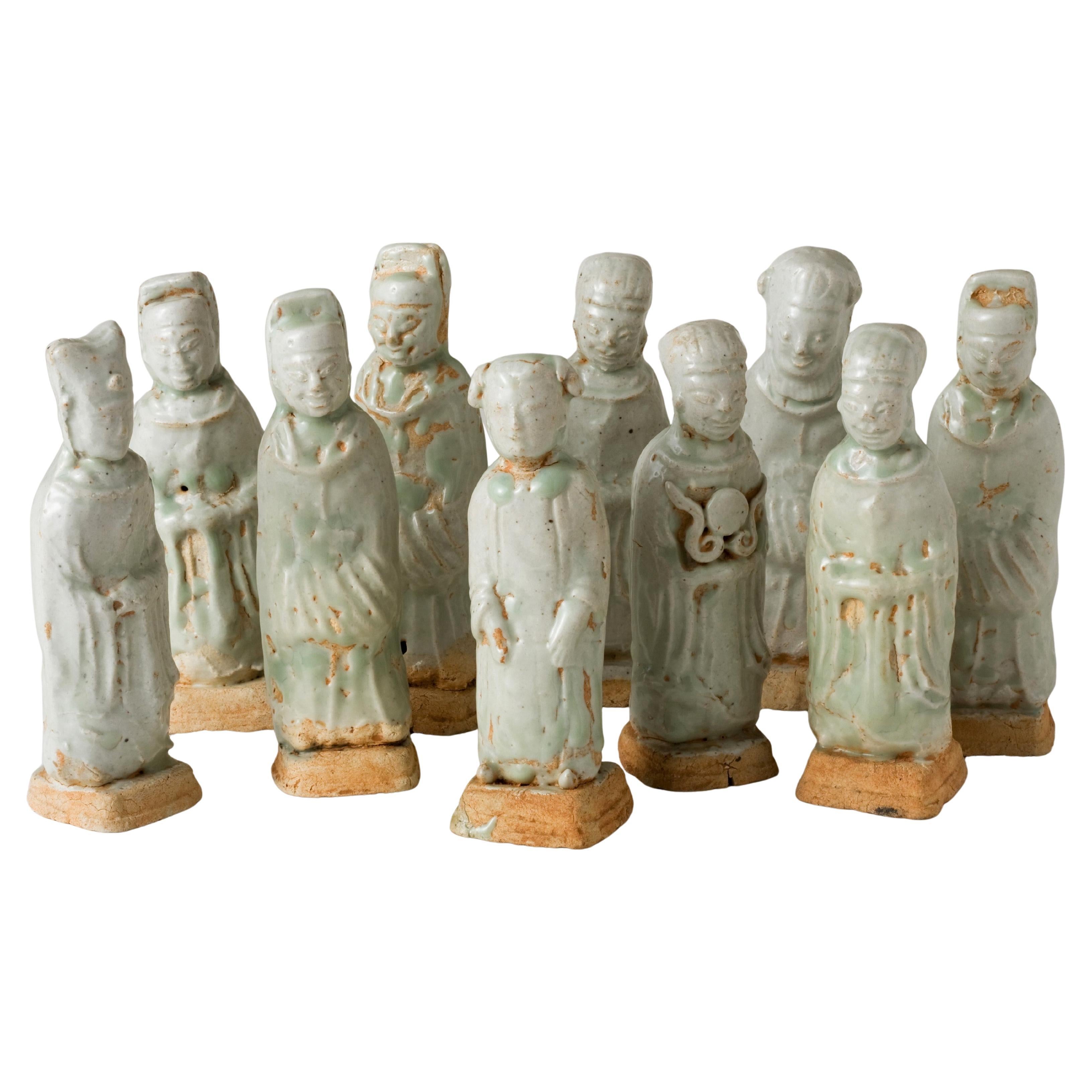 Dix figures de courtisans Qingbai, Cinq dynasties-Dynastie Song