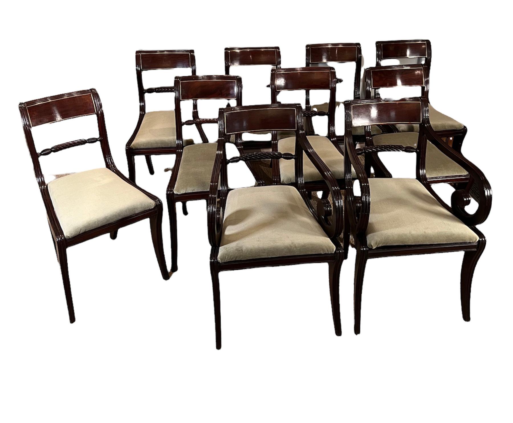 Ten Regency Mahogany Dining Chairs, C.1820 3