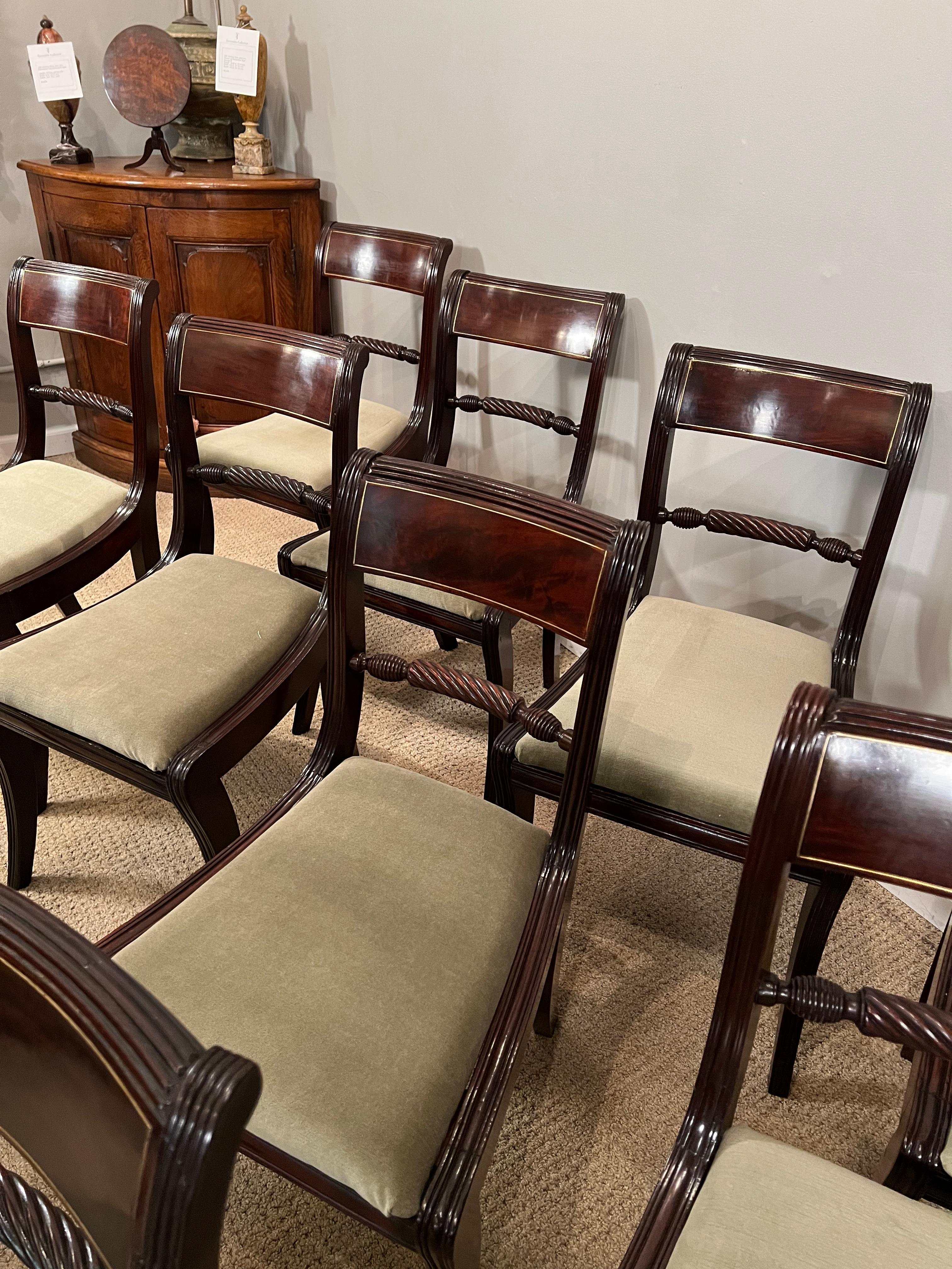 Ten Regency Mahogany Dining Chairs, C.1820 In Good Condition In New York, NY