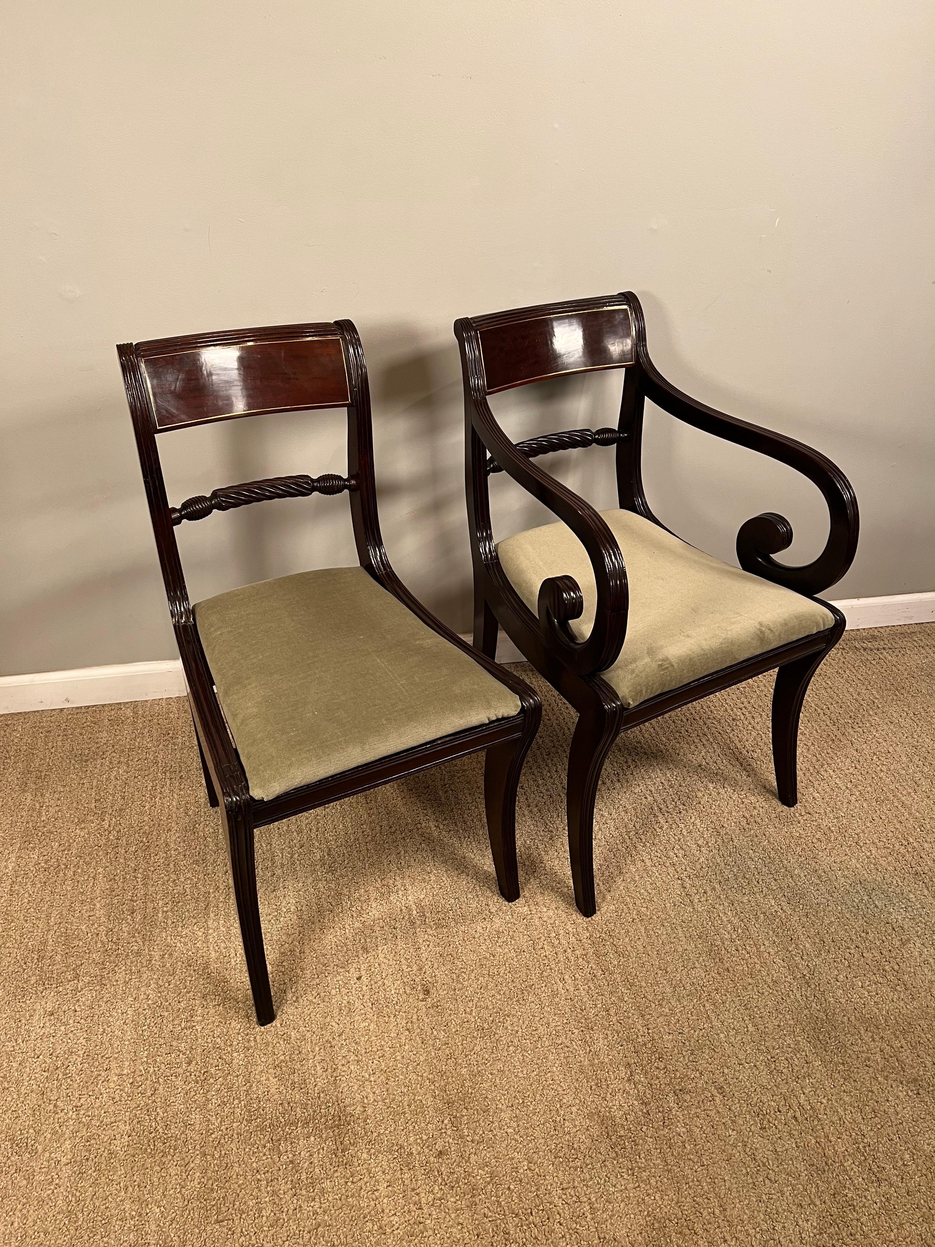 Early 19th Century Ten Regency Mahogany Dining Chairs, C.1820