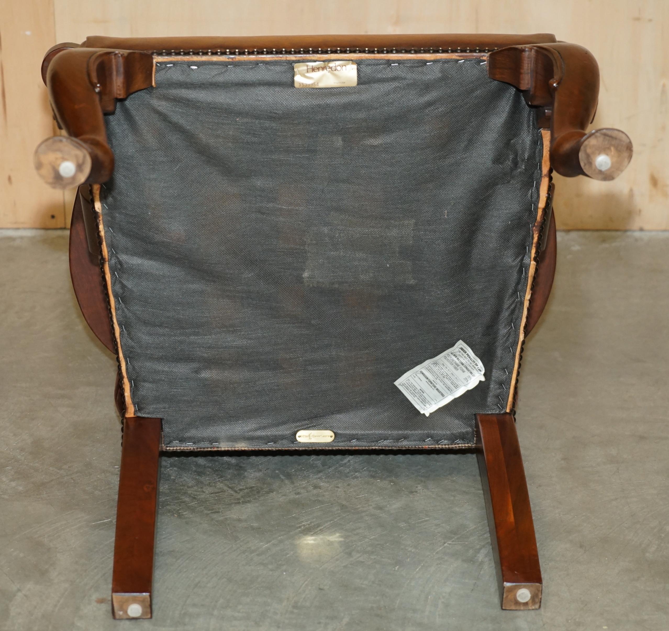 DIECI SEDIE RESTAURATE DI Ralph Lauren in pelle marrone e velluto con schienale alto 10 in vendita 6