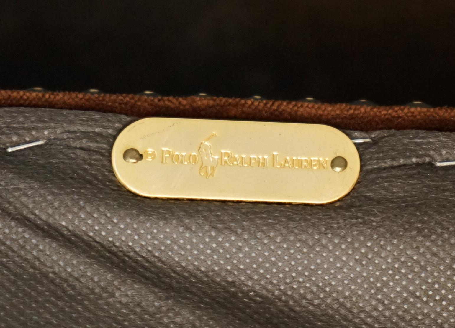 Mid-Century moderno DIECI SEDIE RESTAURATE DI Ralph Lauren in pelle marrone e velluto con schienale alto 10 in vendita