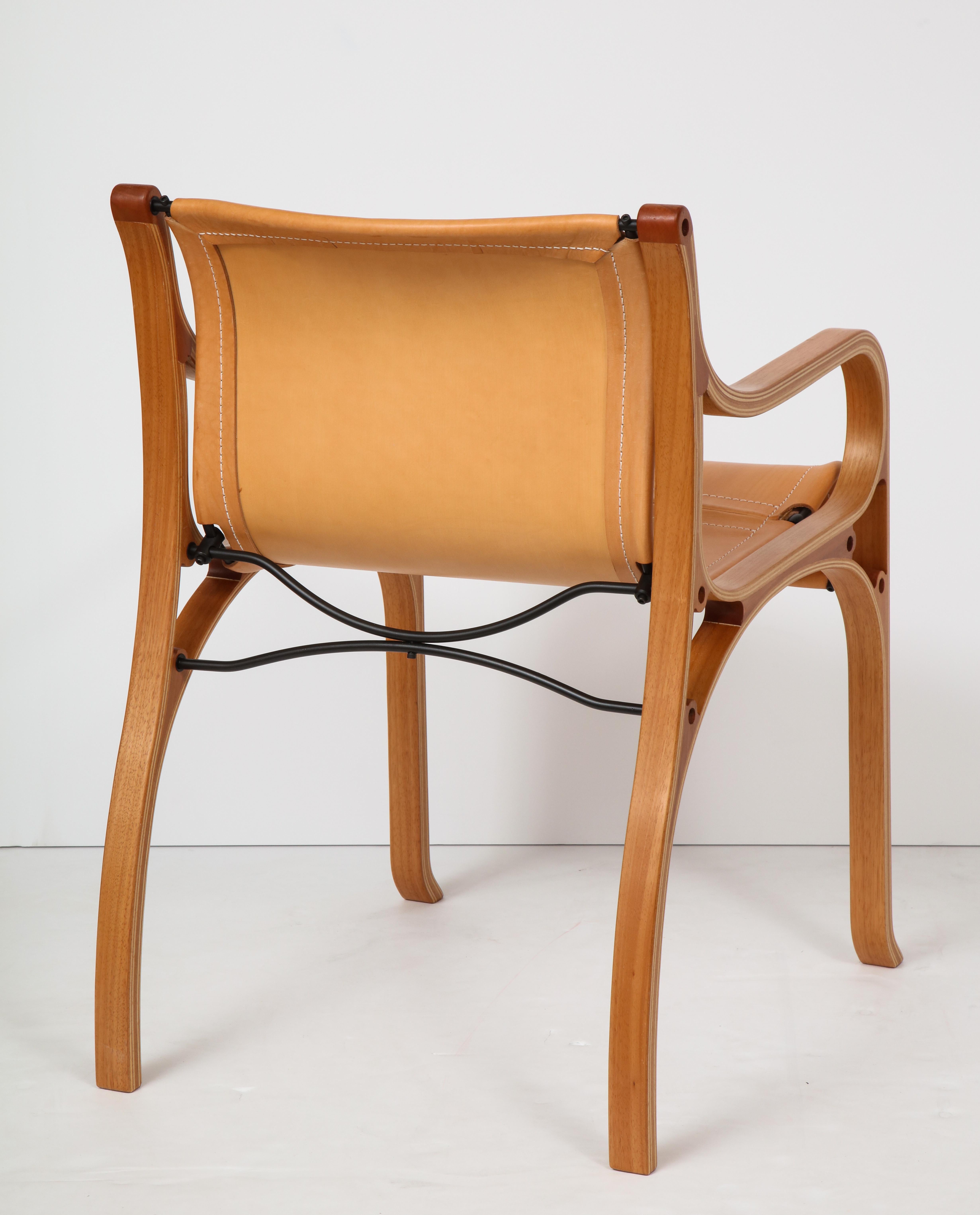 Steel Ten Saddle Stitched Leather Dining Chairs