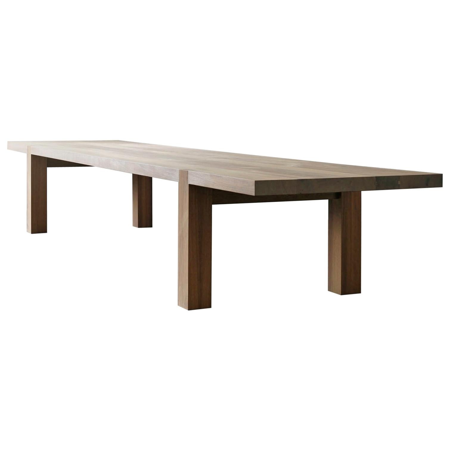Ten-Seat Carpenters Dining Table in French Oak For Sale