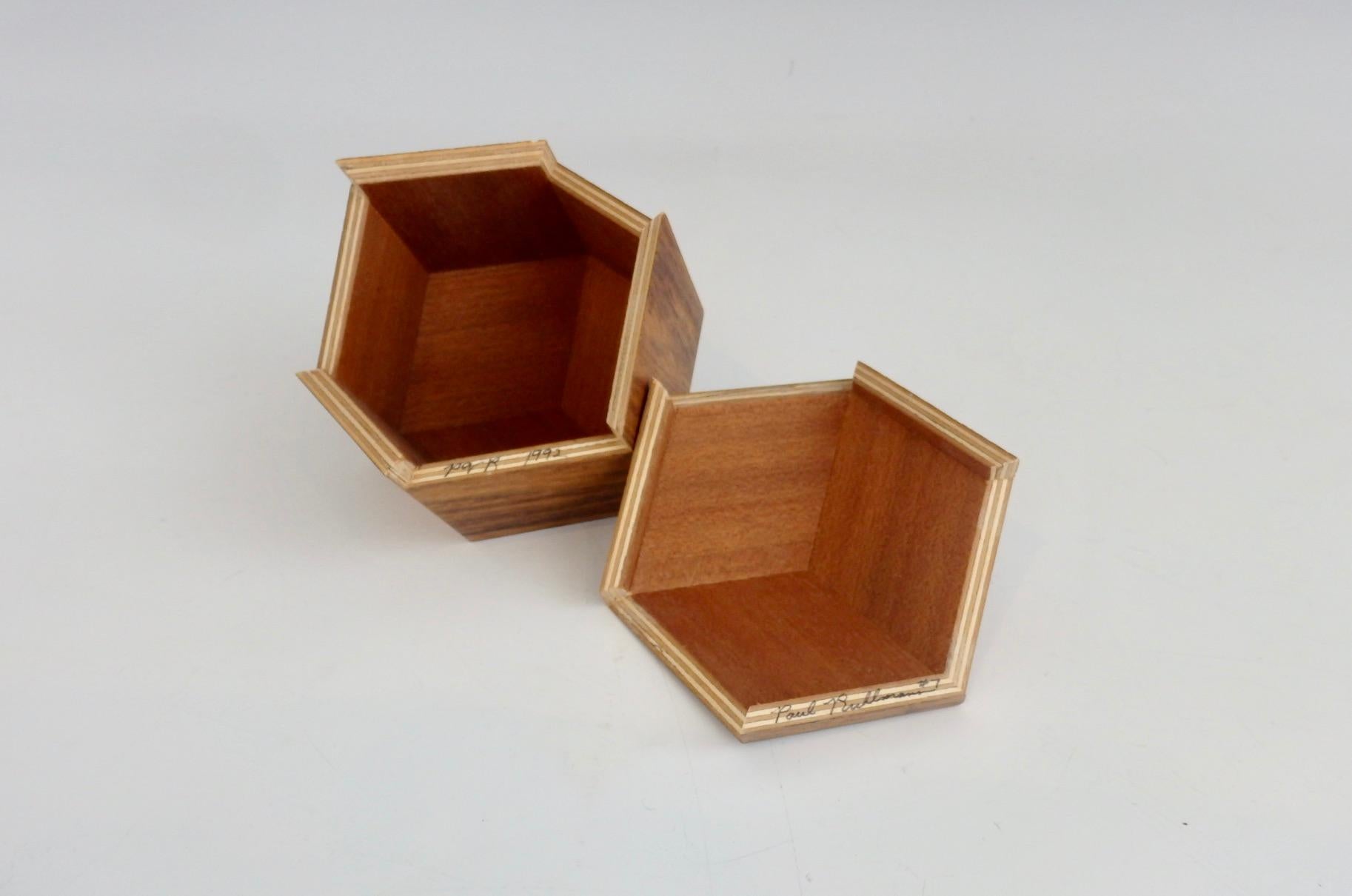 Zehnseitige polyeder Holz- Puzzle-Box-Skulptur (Sperrholz) im Angebot