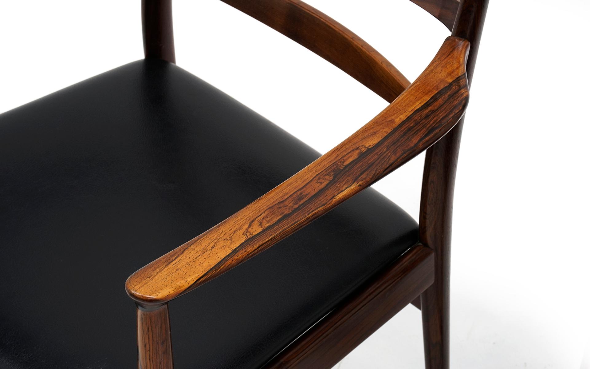 Ten Solid Rosewood Dining Chairs, Torbjørn Afdal, Two Arm and Eight Side Chairs 5
