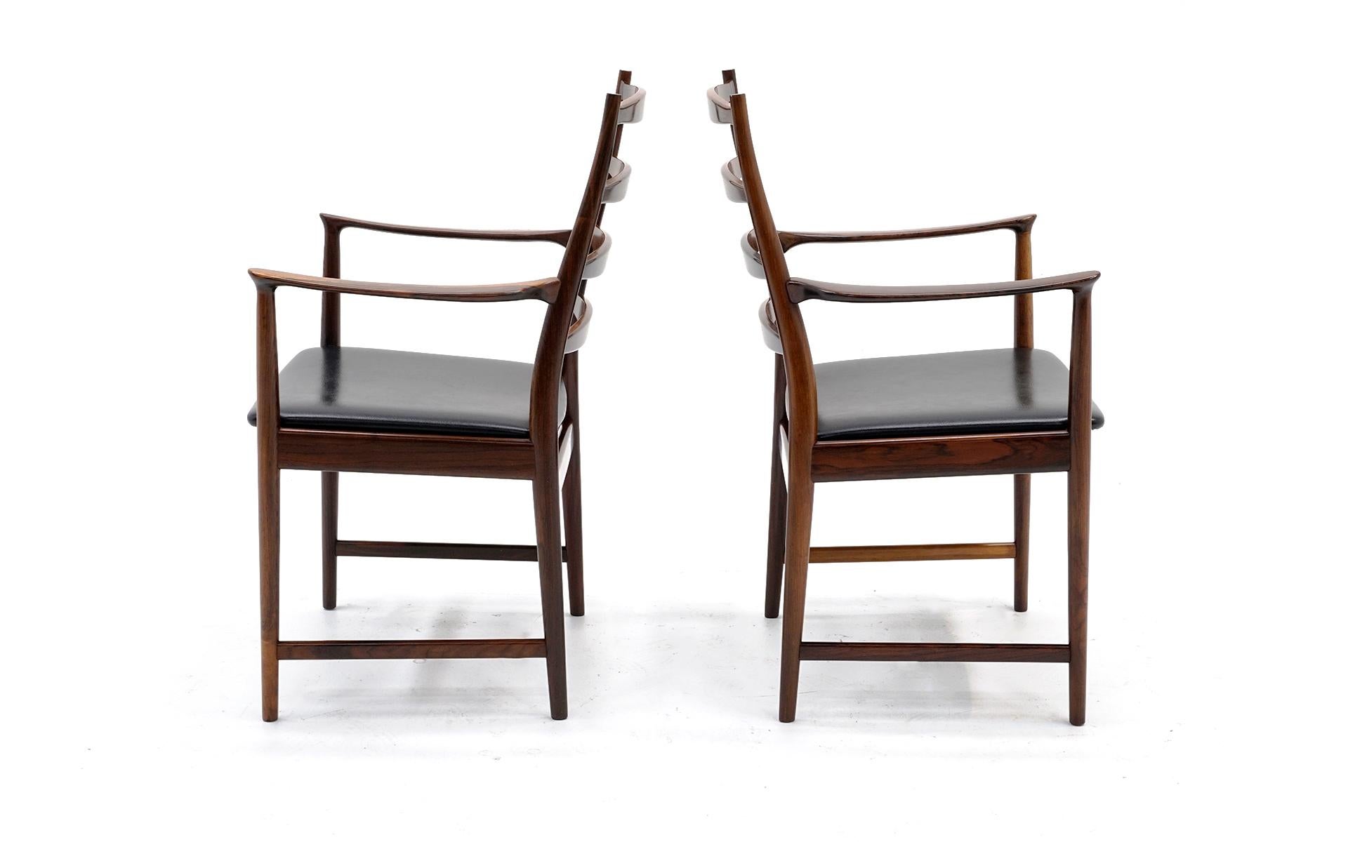 Norwegian Ten Solid Rosewood Dining Chairs, Torbjørn Afdal, Two Arm and Eight Side Chairs