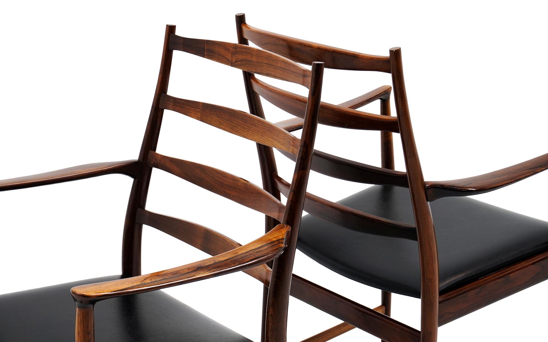Mid-20th Century Ten Solid Rosewood Dining Chairs, Torbjørn Afdal, Two Arm and Eight Side Chairs
