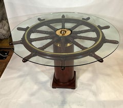 Ten Spoke Antique Ships Wheel Dining Table