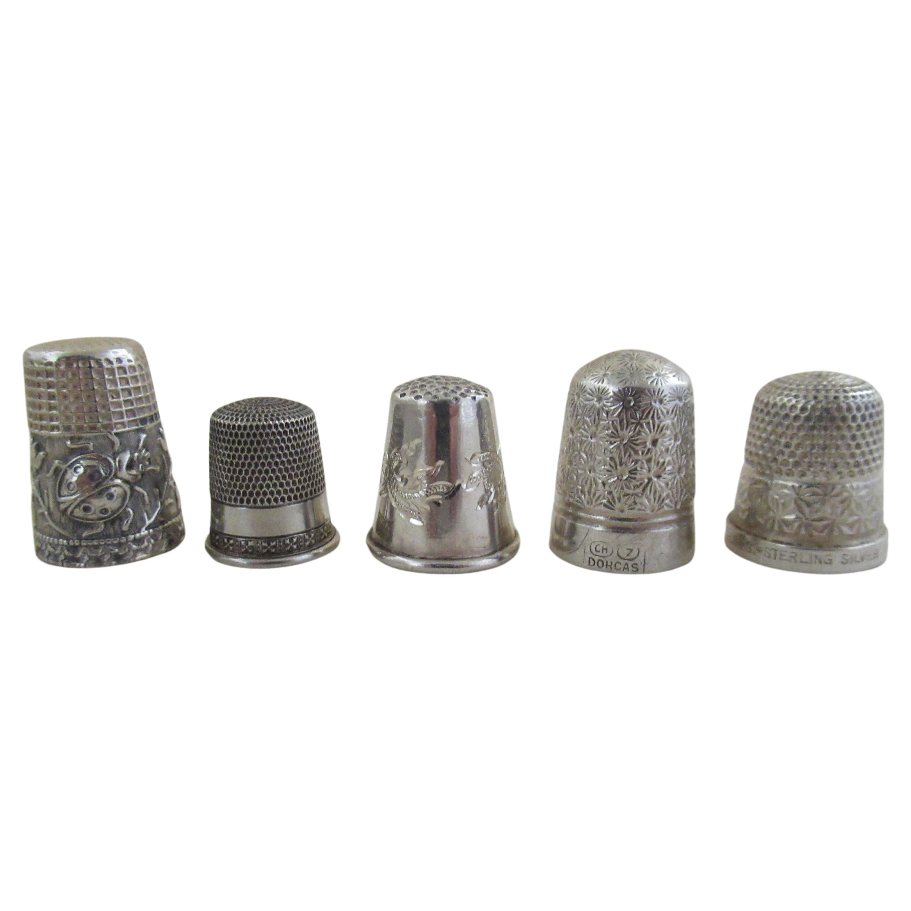 Ten Sterling Silver Thimbles, an Amazing Start of a Fantastic Collection For Sale