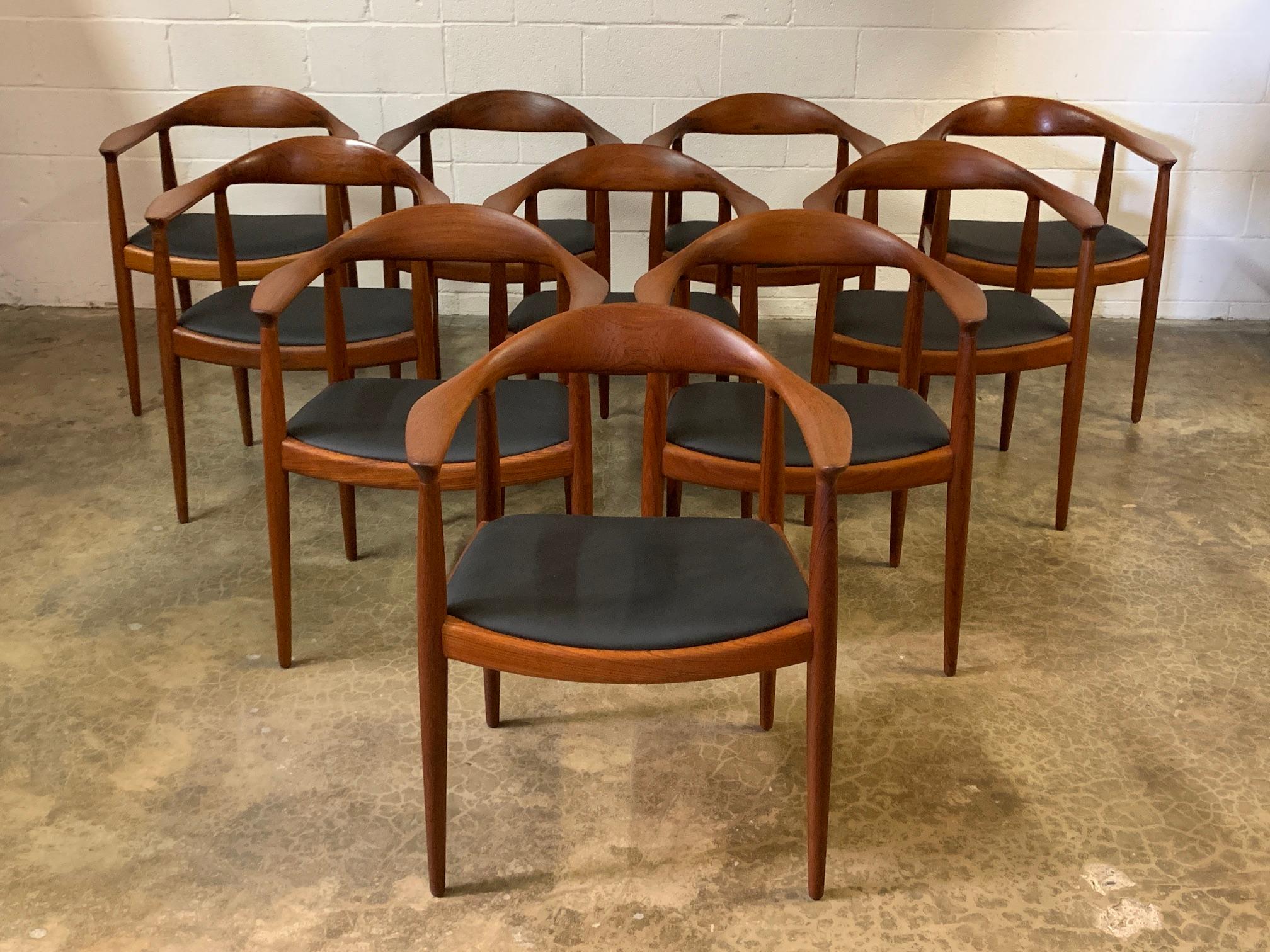 A beautiful set of ten solid teak 