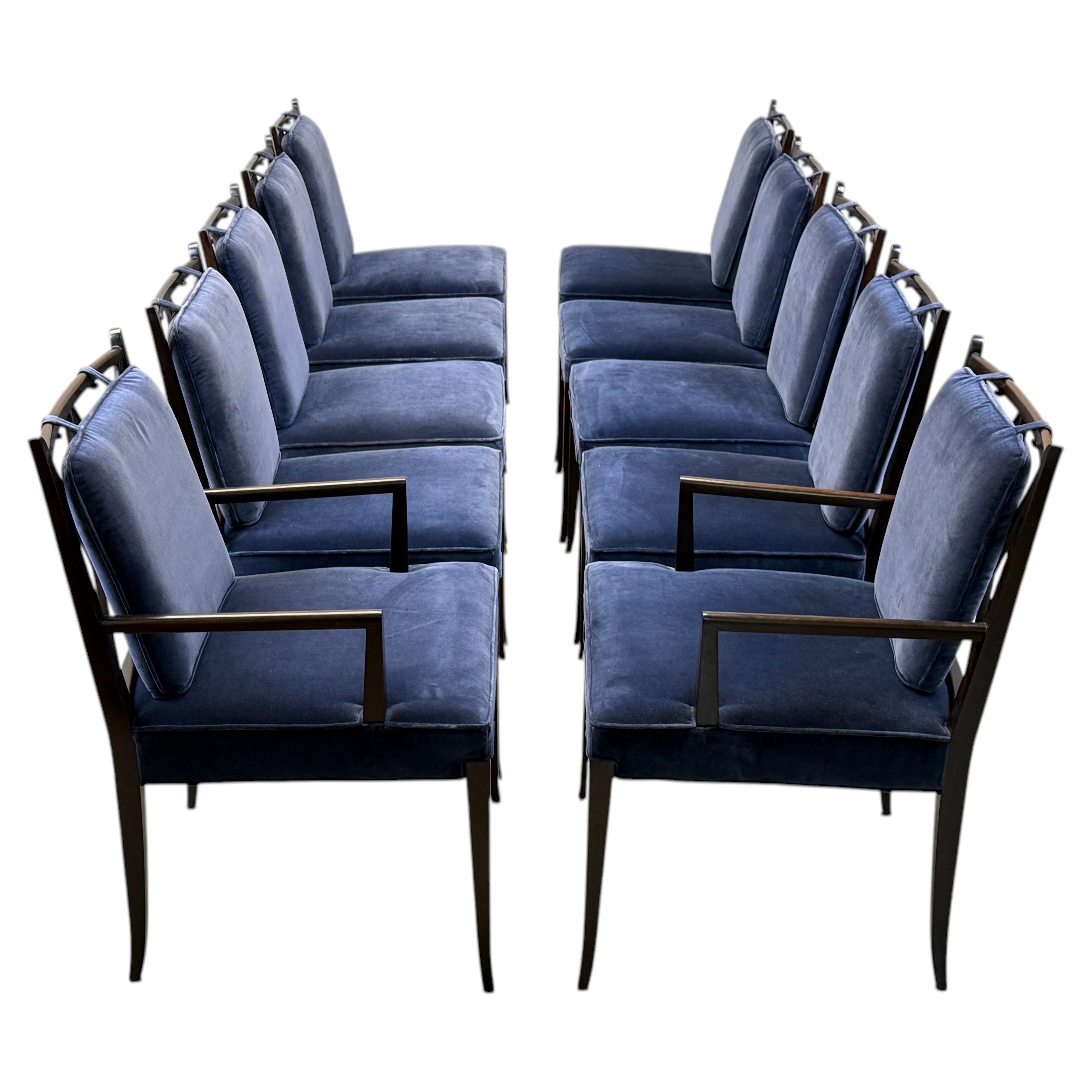 Dix chaises de salle à manger 'Double X' de Tommi Parzinger en vente