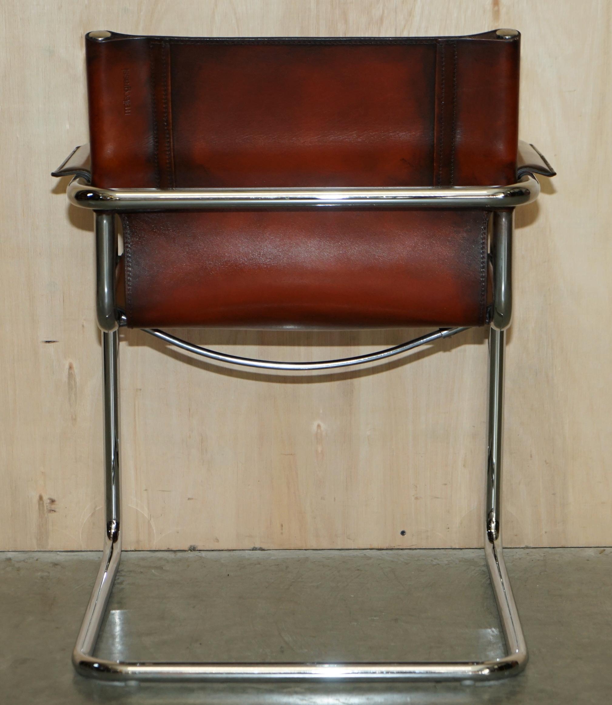 Dieci poltrone vintage Matteo Grassi MG5 Marcel Breuer in pelle marrone cognac 10 6