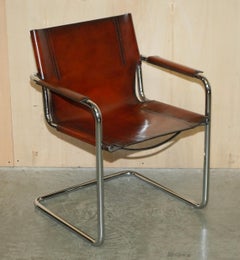 Ten Vintage Matteo Grassi MG5 Marcel Breuer Cognac Brown Leather Armchairs 10