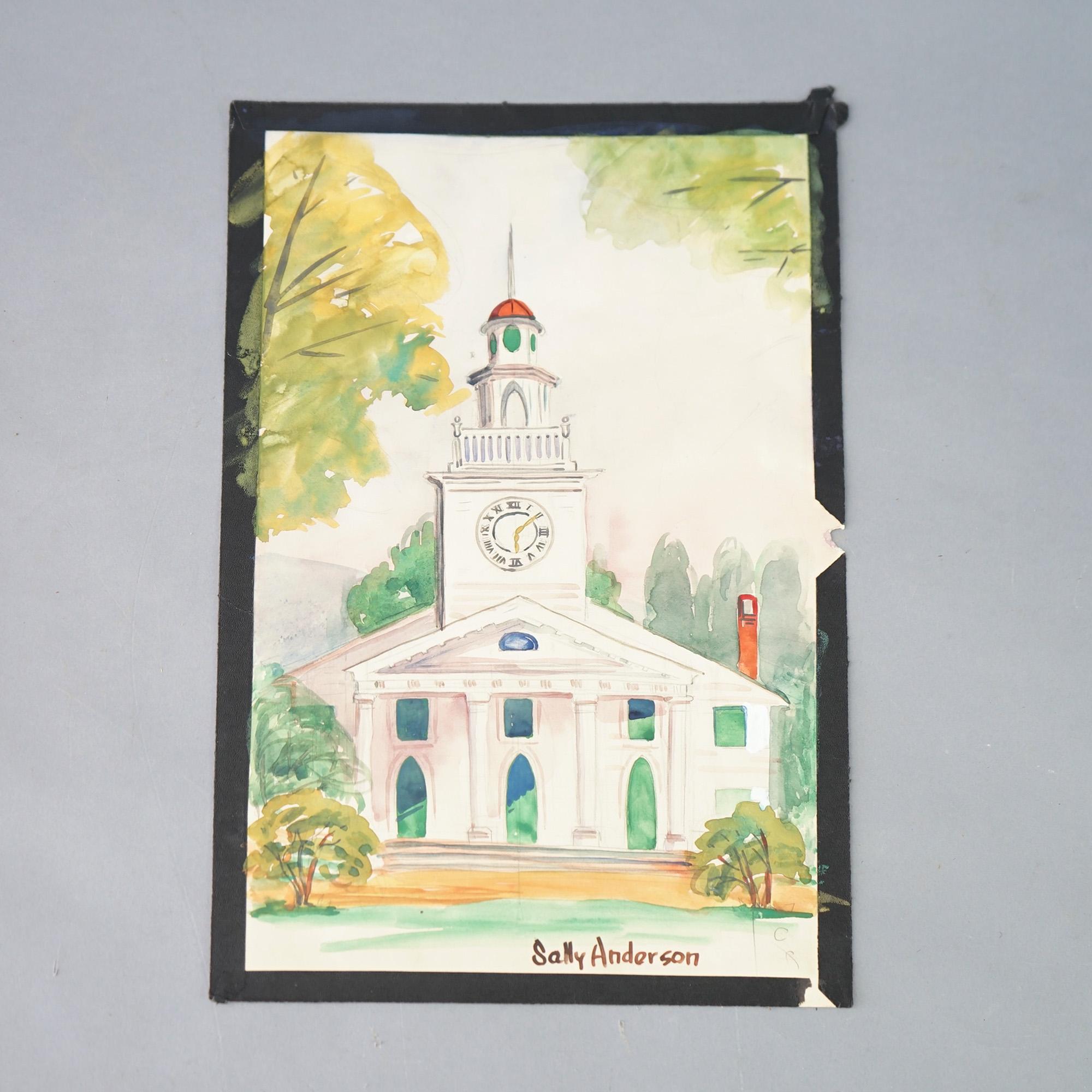 Dieci acquerelli vintage di Sally Anderson C1940 in vendita 15
