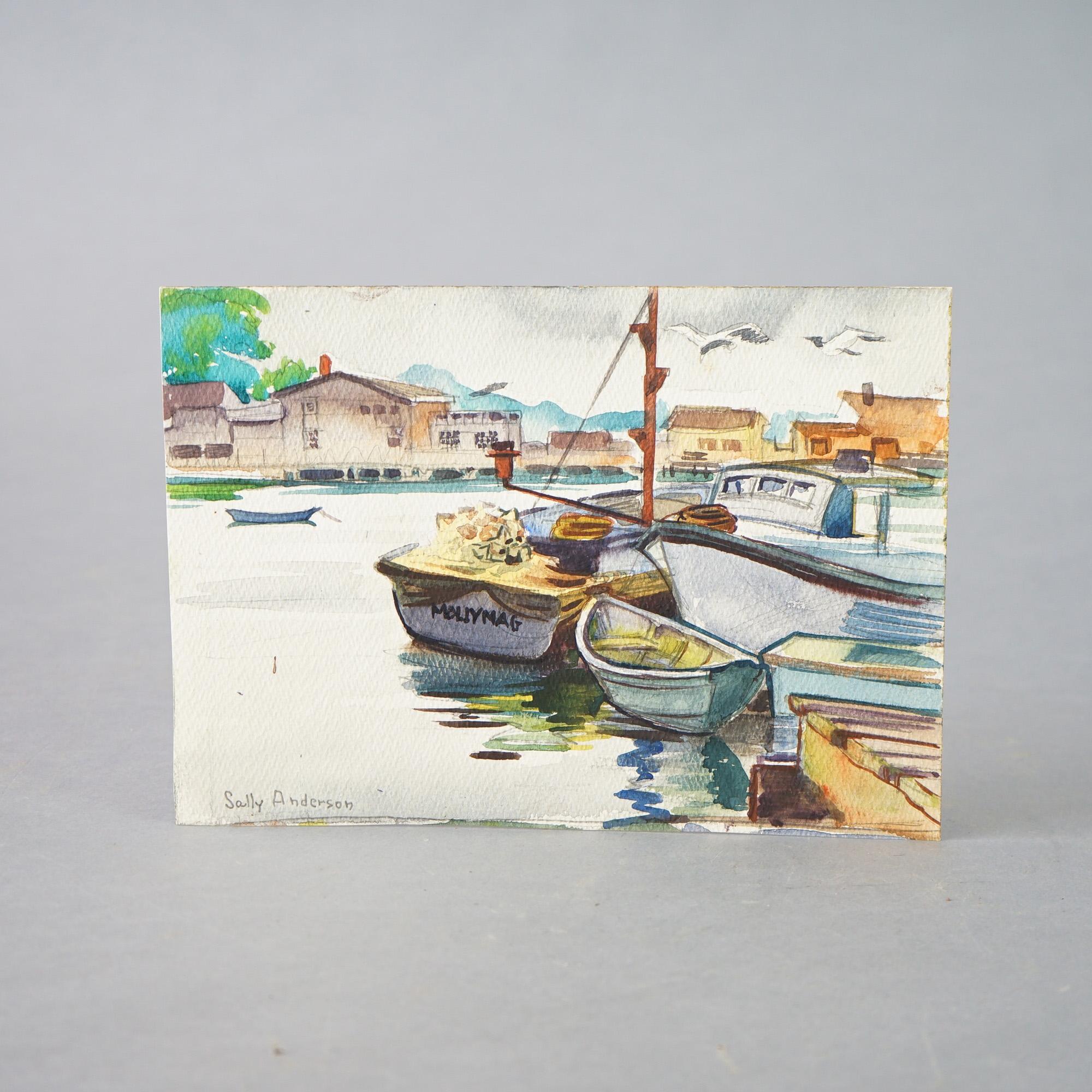 Dieci acquerelli vintage di Sally Anderson C1940 In condizioni buone in vendita a Big Flats, NY