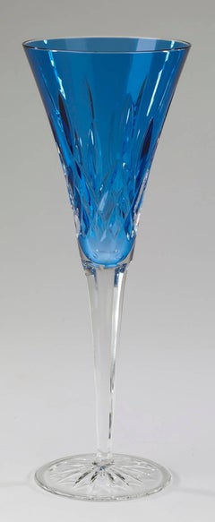 Ten Waterford Sapphire 'Lismore' Champagne Flutes