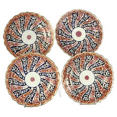 Ten Worcester Queen Charlotte Pattern Dishes 18th Century Circa 1785