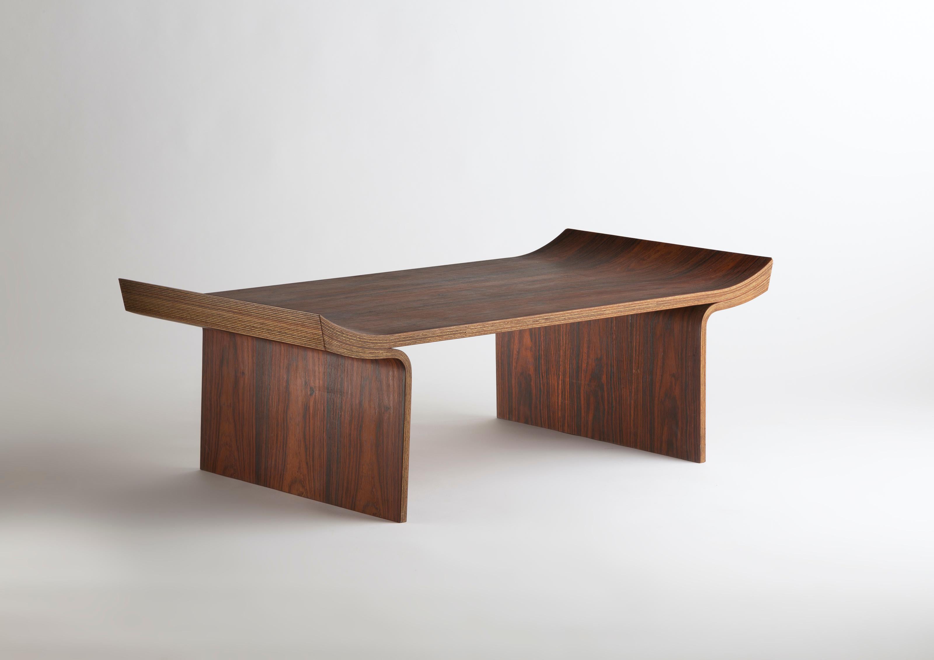Mid-20th Century Mid Century Tendo Mokko Bench Coffee table Brown Japanese Plywood For Sale