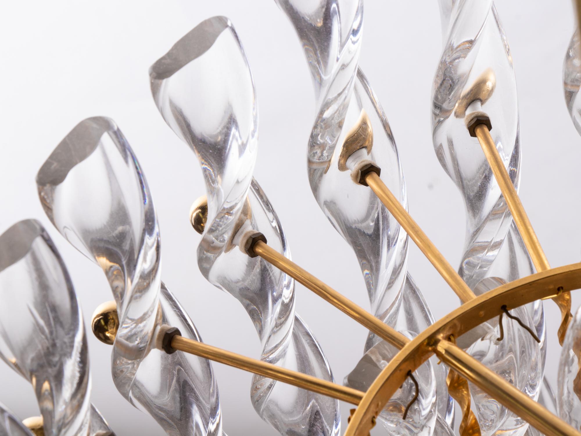 Palwa Tendril Ribbon-Kronleuchter aus Kristallglas und vergoldetem Messing, Deutschland  im Angebot 5