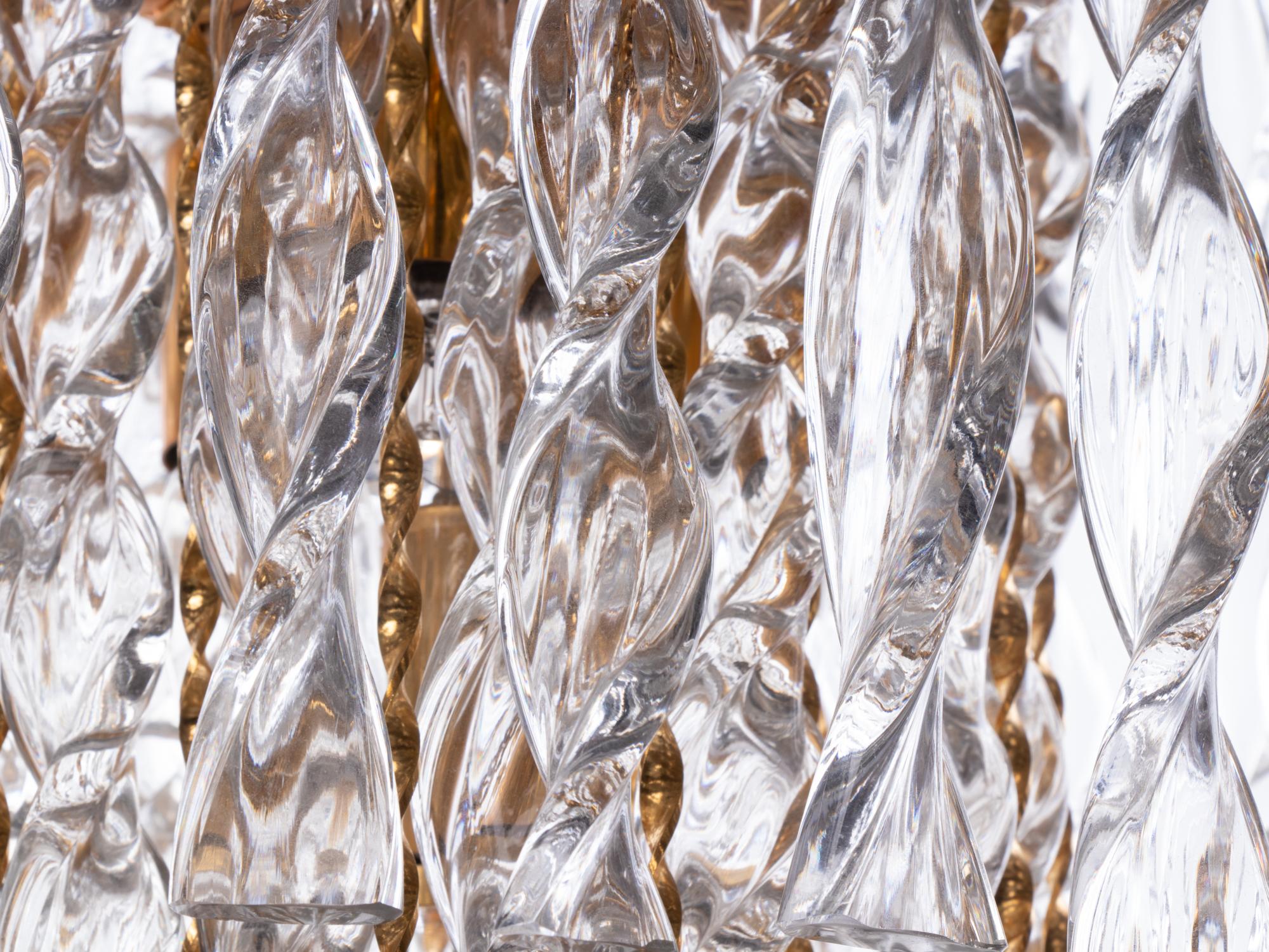 Palwa Tendril Ribbon-Kronleuchter aus Kristallglas und vergoldetem Messing, Deutschland  im Angebot 8