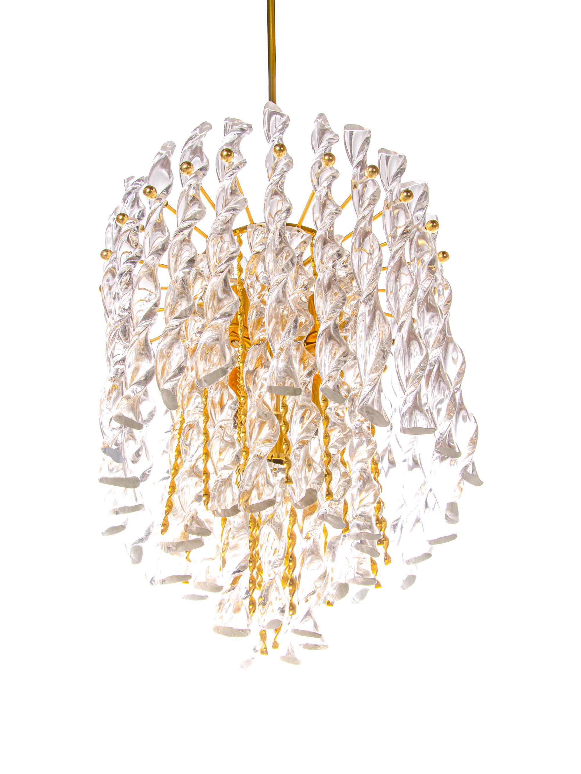 gold ribbon chandelier