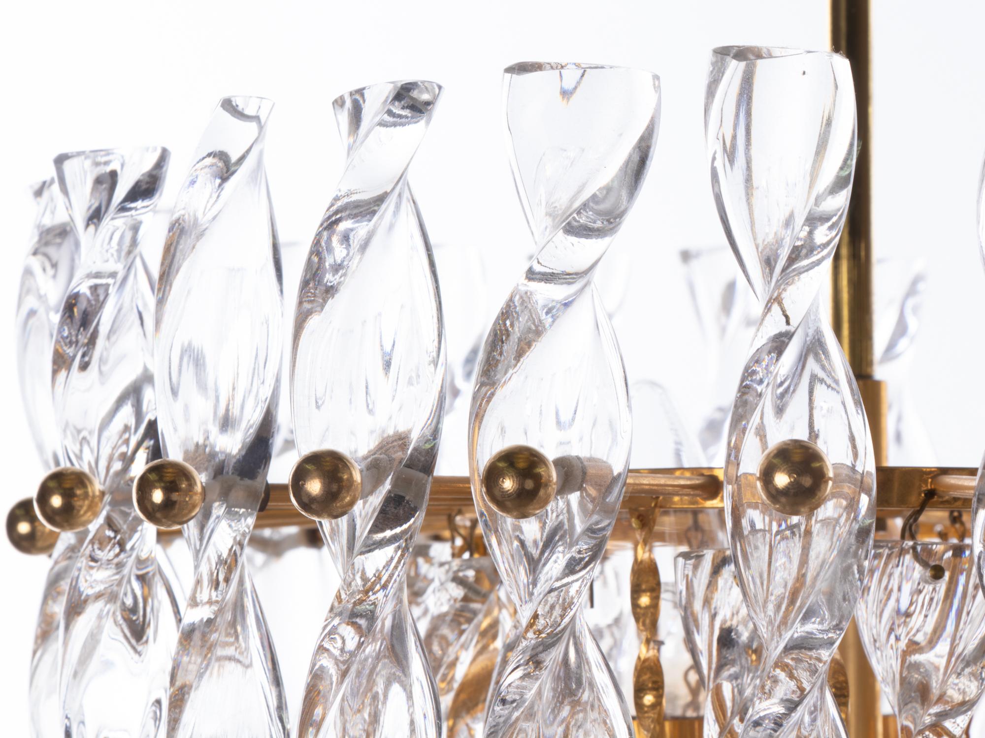 Palwa Tendril Ribbon-Kronleuchter aus Kristallglas und vergoldetem Messing, Deutschland  im Angebot 4