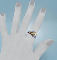 0.54 Carat "Tendril" Diamond Ring in Platinum & 18 Karat Yellow Gold