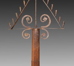 Tenebrary 'Candelabrum Officium Tenebrarum', Wrought Iron, Walnut, 16th Century