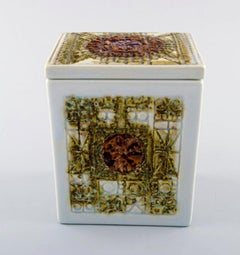 "Tenera" Lidded Jar in Faience by Kari Christensen for Aluminia, 1960s