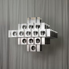 Tenfold 5T 24inch Chandelier Waxed Aluminum Brutalist Pendant Light Customizable