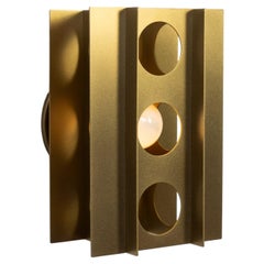 Tenfold Wall Sconce in Brass by Luft Tanaka, Brutalist light, perforated metal