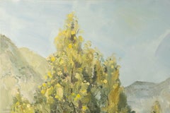 Tengfei Ran Landscape Original Oil On Canvas "Scenery in Mountains"