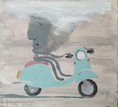 Arte contemporáneo georgiano de Tengiz Cholokava - Un hombre que siempre mira hacia atrás