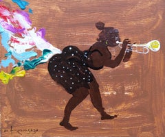 Arte contemporáneo georgiano de Tengiz Cholokava - Mujer Jazz