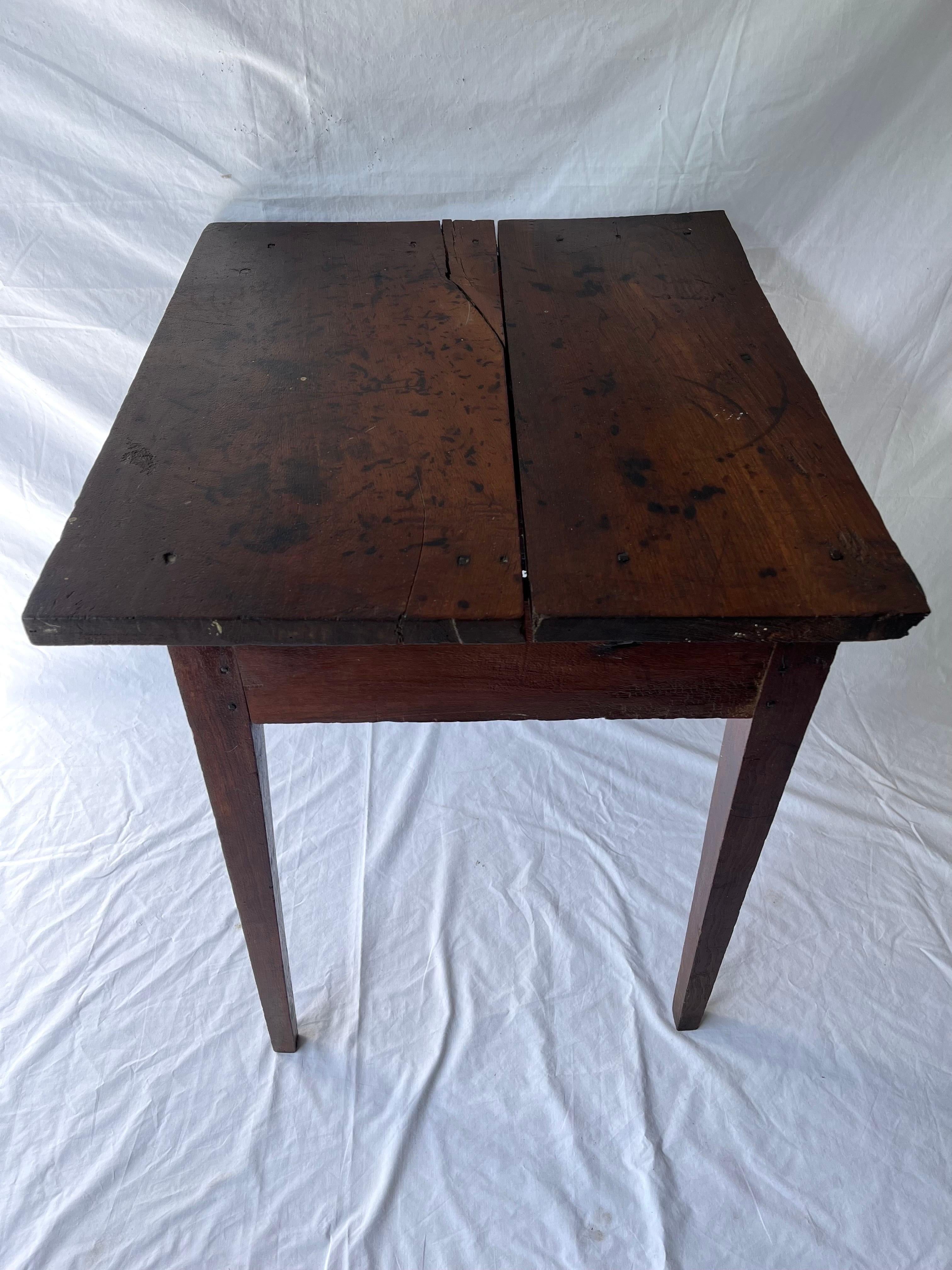 Tennessee Antique American Hand Built One Drawer Primitive Farm House Table 3