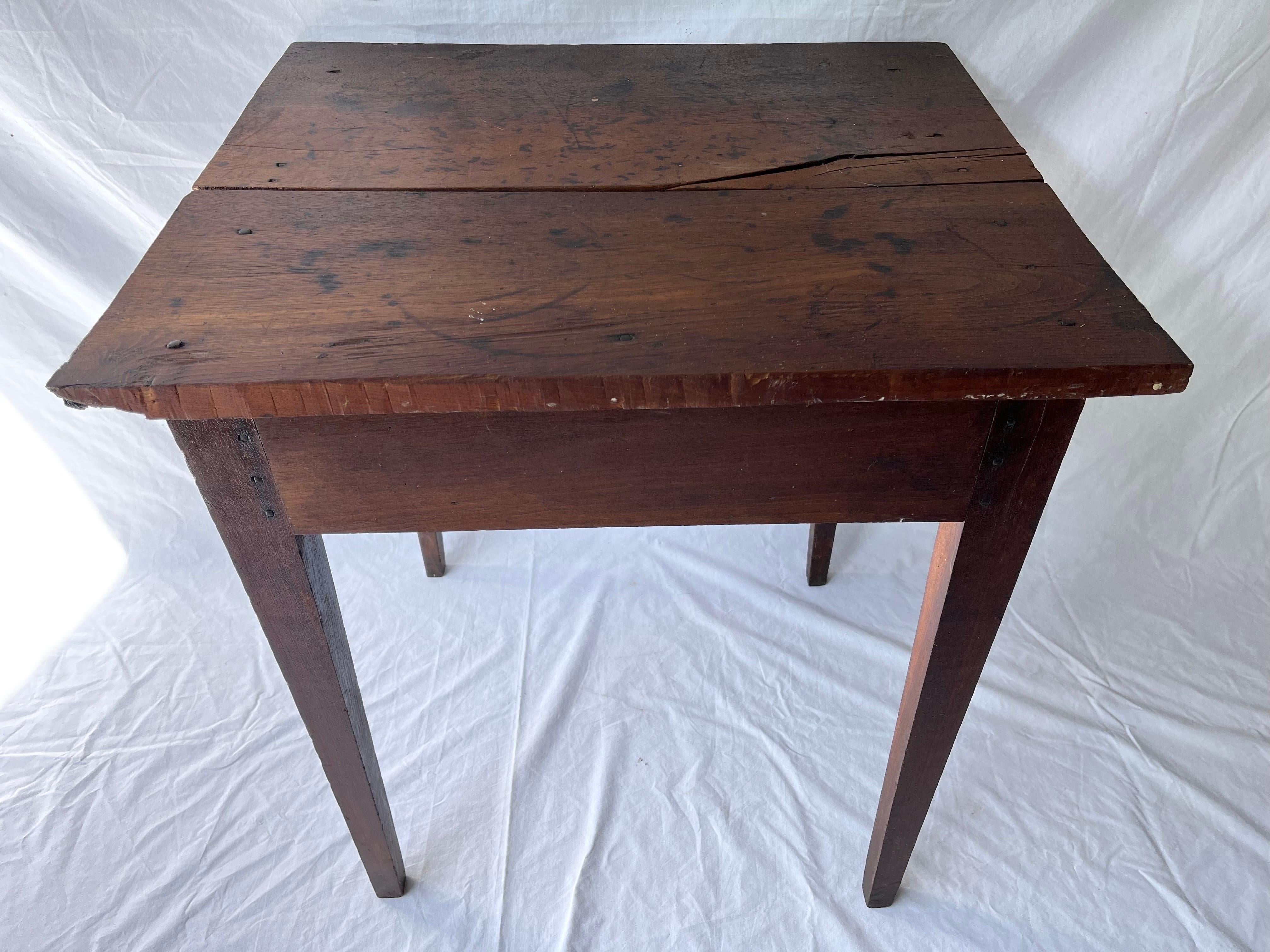 Tennessee Antique American Hand Built One Drawer Primitive Farm House Table 9