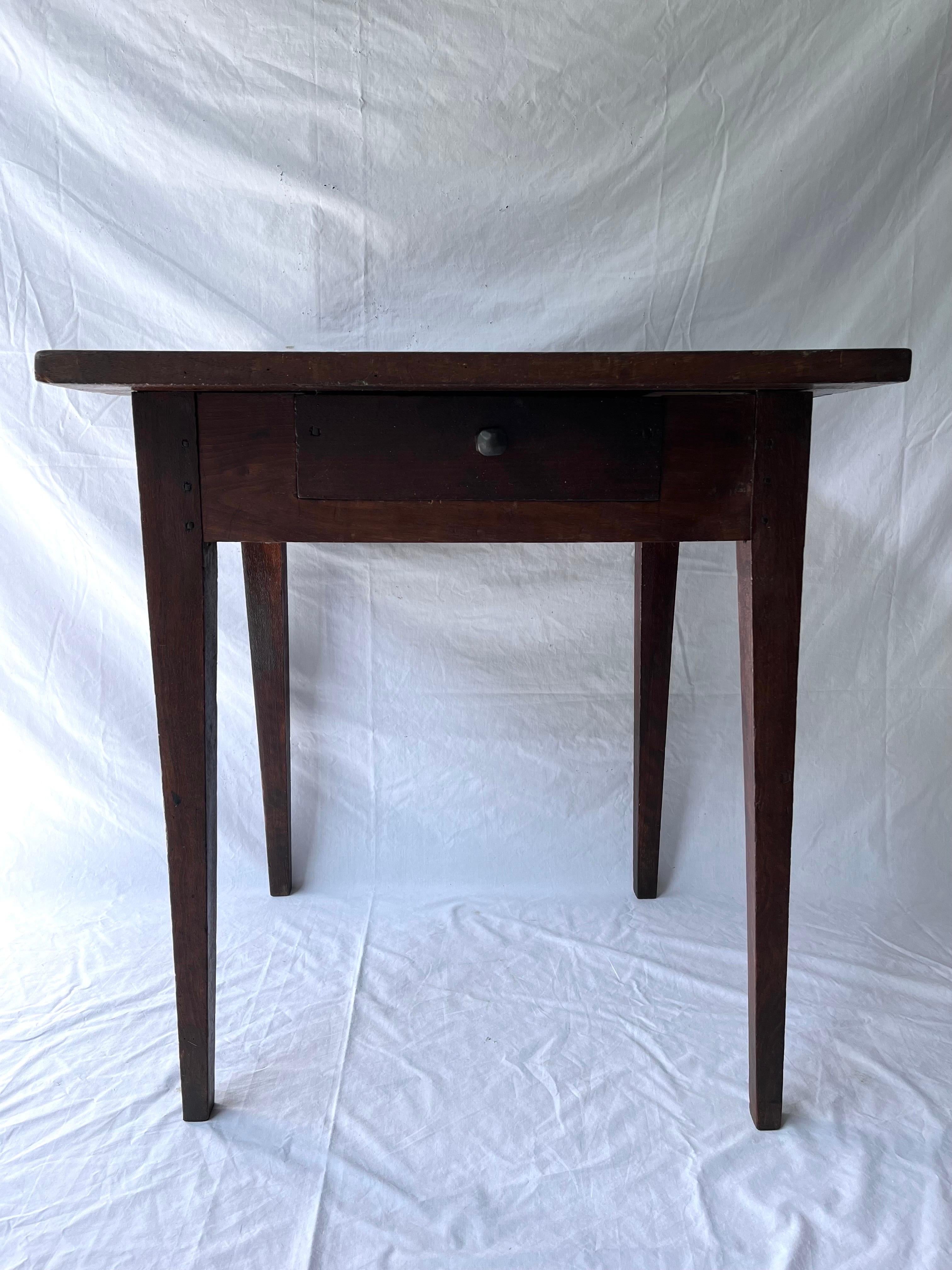Hand-Crafted Tennessee Antique American Hand Built One Drawer Primitive Farm House Table