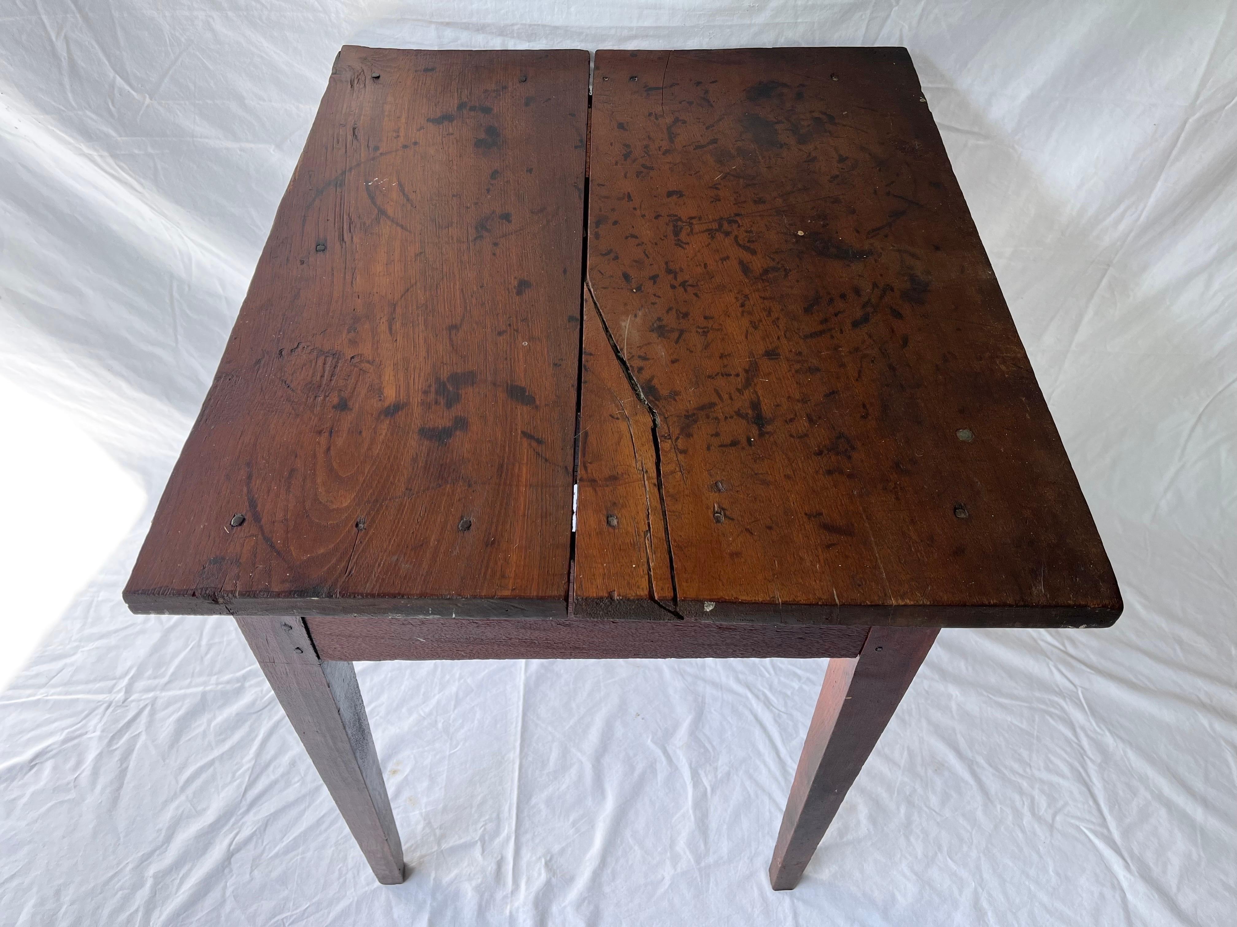 Tennessee Antique American Hand Built One Drawer Primitive Farm House Table 1