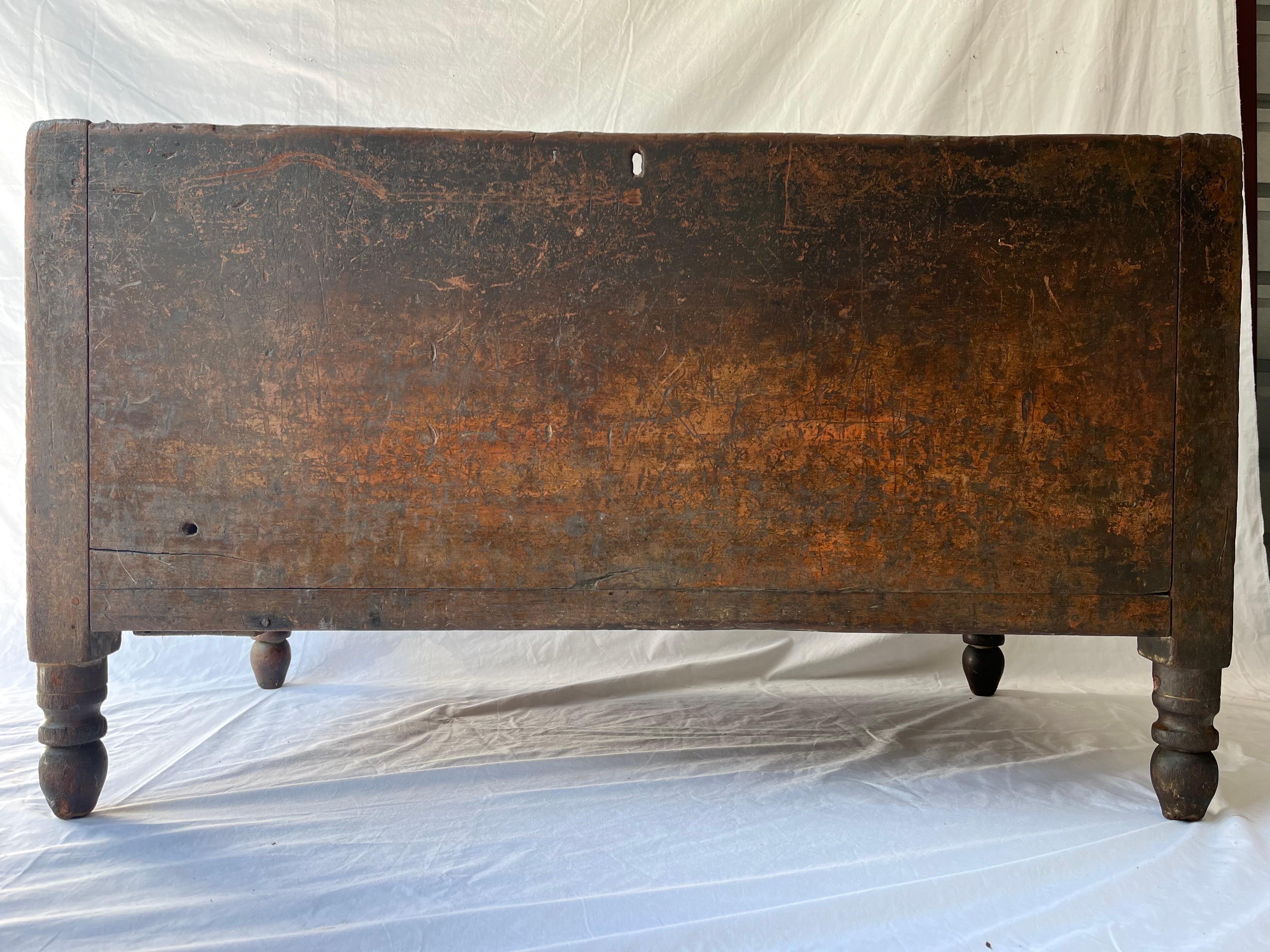 Tennessee Antique American Hand Built Primitive Blanket Chest Relic Cow Feeder For Sale 12